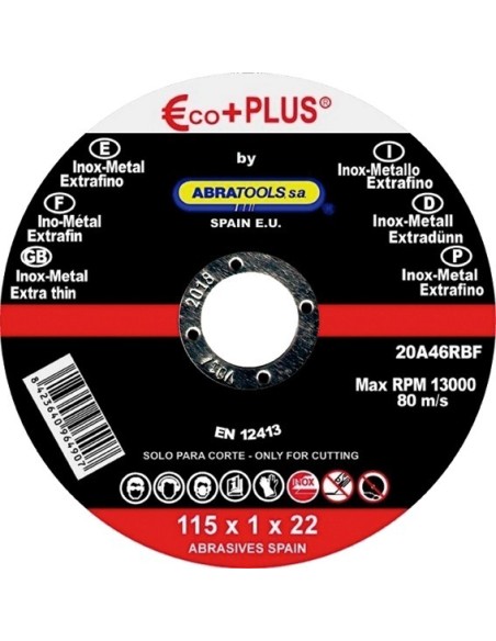 Disco inoxidable e + p 20a46rbf 115x1,0x22 de abratools caja de