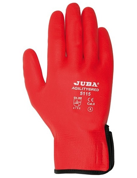 Guante nylon/nitrilo foam h5115 t-10 rojo de juba caja de 10