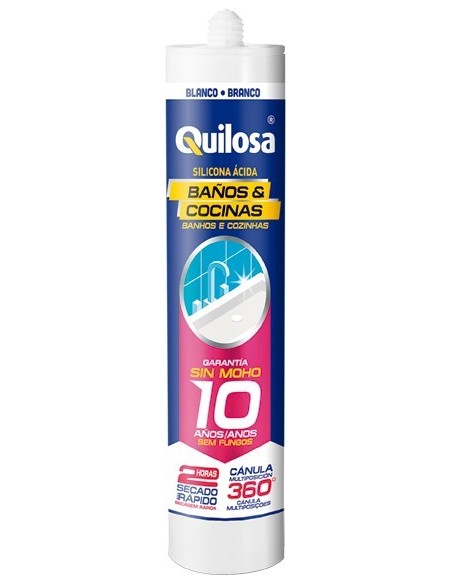 Silicona baño/cocina 43729 280ml transparente de quilosa caja