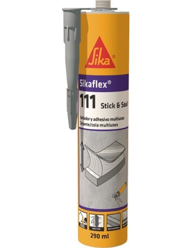 Sikaflex 111 stick&seal 290ml marron de sika caja de 12 unidades