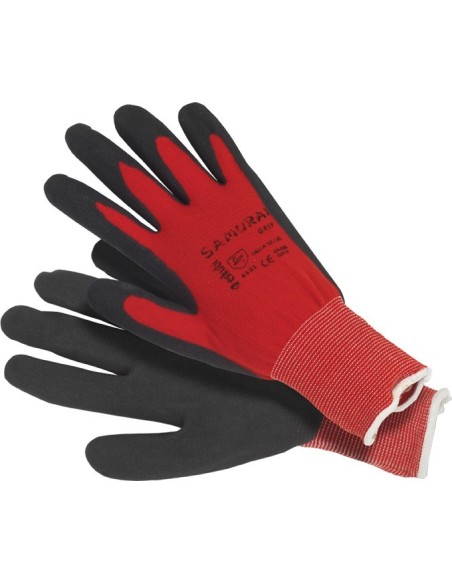 Guante nylon samurai grip 803 t-10 rojo/negro de eskubi caja de