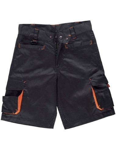 Bermuda multibolsillos wf1617 negro/naranja t-42 de workteam