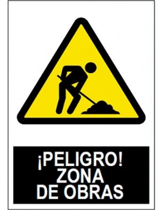 Señal peligro zona de obras sa1042 40x30 de jg señalizacion