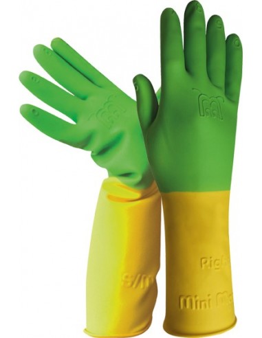Guante latex niños h264 talla 4y amarillo/verde de juba caja de