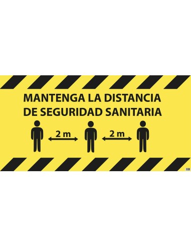 Vinilo adhesivo amarillo/negro "distancia seguridad"30015