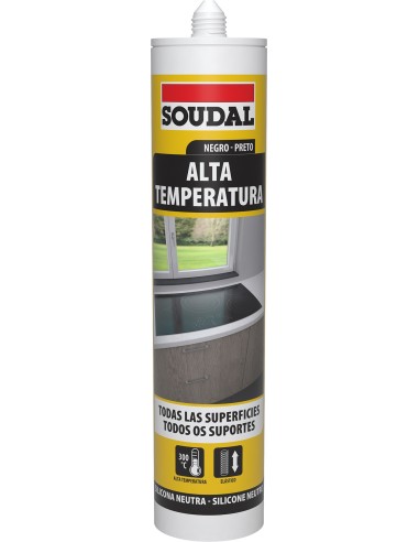 Silicona neutra alta temperatura 290ml-137789 negra de soudal