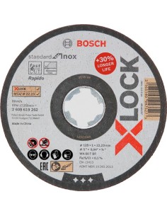 Disco x-lock stand.inox 115x1mm lata 10 de bosch construccion /