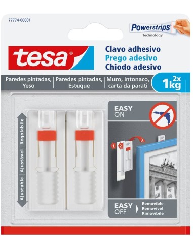 Clavo adhesivo ajustable 77774 sms pared pintada 2x1kg blanco