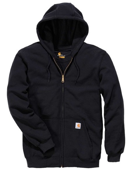 Sudadera loose fit con capucha + cremallera k122 negra talla s