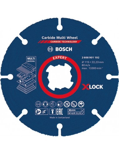 Disco multiwheel expert x-lock 115x22,23 de bosch construccion