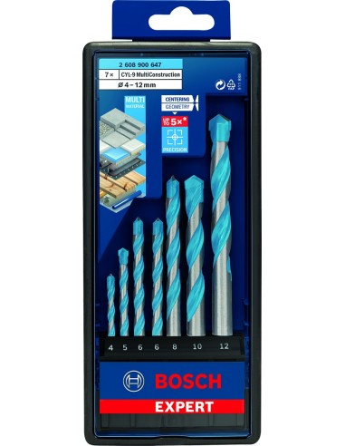 Juego brocas expert robustline cyl9 7pza de bosch construccion