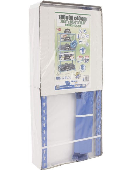 Kit 5 estanterias 5/400 180x090x40 azul/blanco de simon