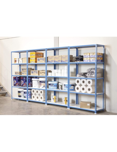 Kit 5 estanterias 5/400 180x090x40 azul/blanco de simon