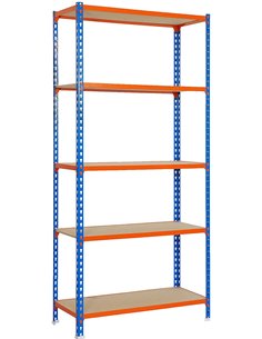 Kit 5 estanterias 5/500 200x100x50 azul/naranja de simon