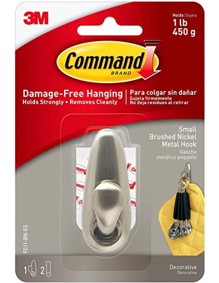 Gancho command fc11bn 1u+2tiras niquel de 3m caja de 6 unidades