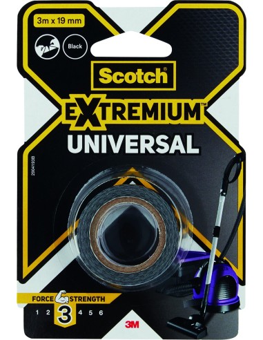 Cinta americana extremium universal 2904 3mx19mm negra de 3m