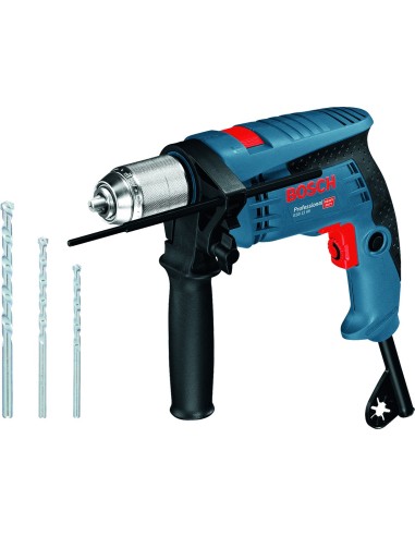 Taladro percutor gsb13re 601w+set 3 brocas de bosch