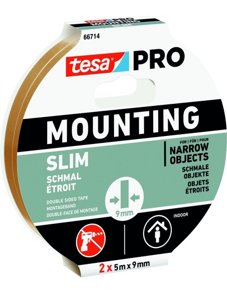 Cinta doble cara slim 66714-5mx9mm 2pz de tesa-tape