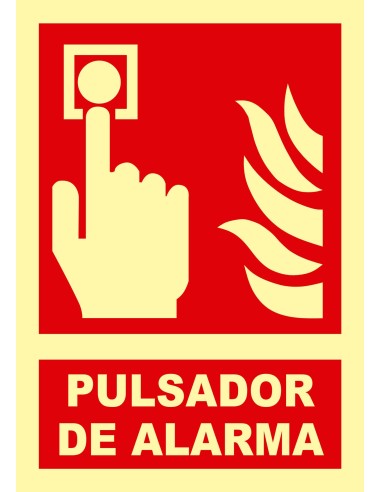 Señal fotoluminescente pulsador alarm.ex038 de jg señalizacion