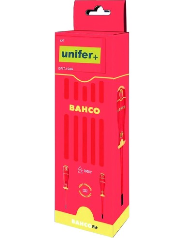 Juego destornillador aislo bahcofit bfit104g 4pz de unifer+