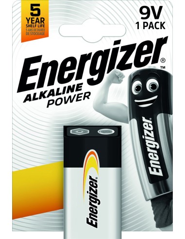 Pila alcalina power 6lr61 9v bp1 de energizer caja de 12