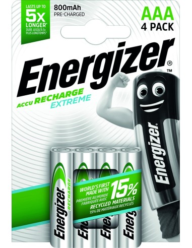 Pila recargable extreme hr03 aaa 0800mah bl4 de energizer caja