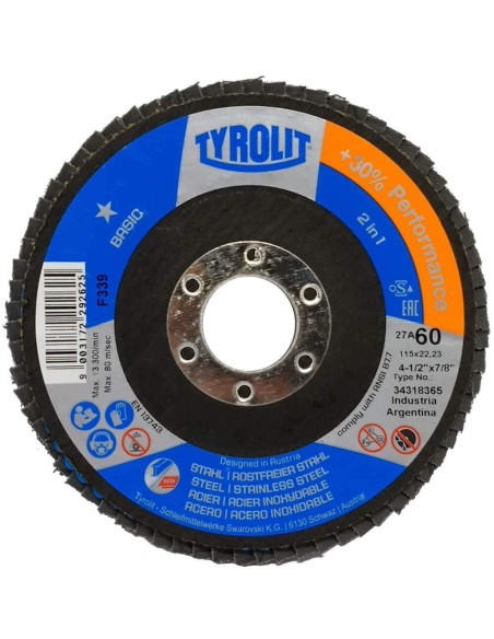 Disco lamina 27a-125x22 za060-b 34659315 de tyrolit caja de 10 unidades