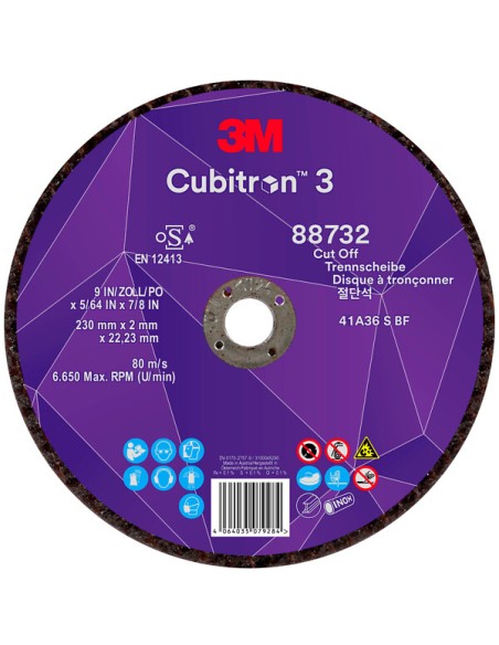 Disco corte cubitron3 88732c3 230x2,0x22 de 3m caja de 25 unidades