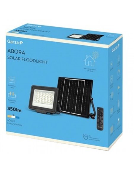 Foco ext led solar abora 350lm 4000k de garza