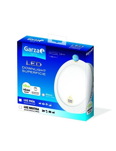 Downlight circsup ø225 18w 6500k blanco de garza