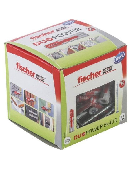 Taco duopower con tornillo 08x040 mm s de fischer caja de 50