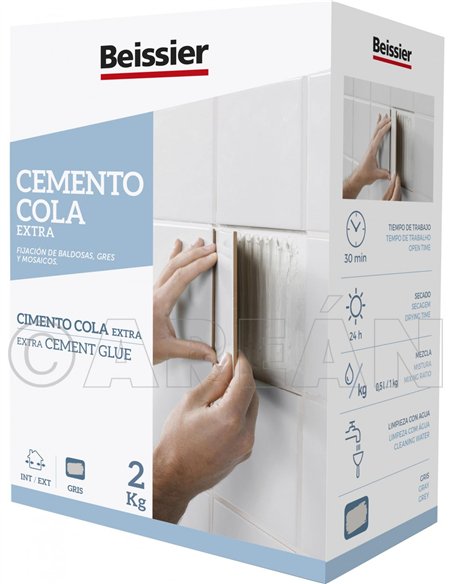 Cemento cola extra polvo 2kg de beissier caja de 10 unidades
