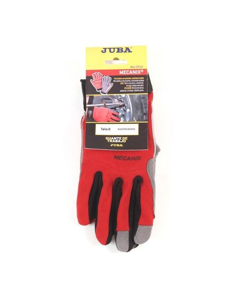 Guante cuero sintetico mecanix 270r talla 10 rojo de juba caja de 5 unidades