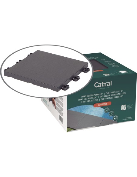 Baldosa clickfloor 30x30cm antracita de catral caja de 9 unidades