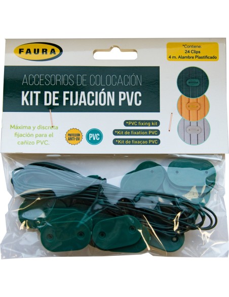 Kit fijacion pvc antracita (26clips)    de faura