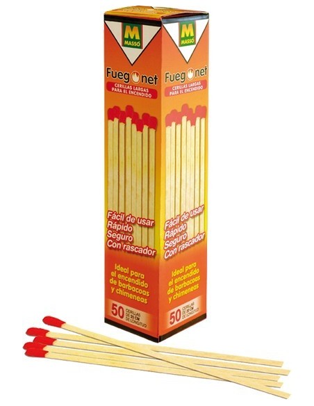 Cerillas largas 20cm 231124-50pz de fuego net caja de 36