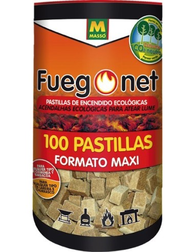 Pastillas ecológicas bote 231169-100pz de fuego net caja de 6