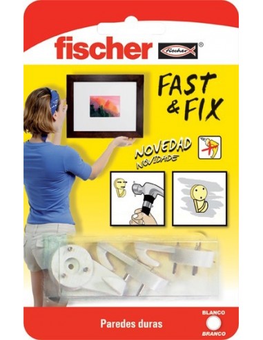 Colgador cuadros 534844 fast&fix 3pun bl de fischer caja de 10