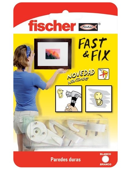 Colgador cuadros 534844 fast&fix 3pun bl de fischer caja de 10
