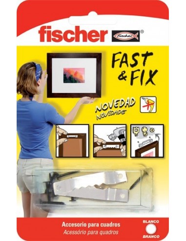 Colgador cuadros 534845 fast&fix rect.bl de fischer caja de 10