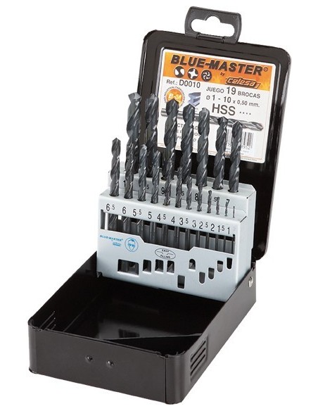 Juego brocas hss din 338-1-10x0,50mm d0010 de bluemaster