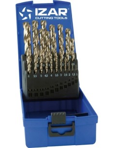 Juego brocas 1456/18370 hss-co.25pz con plas de izar