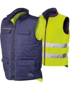 Chaleco multibolsillos reversible azul/amarillo 4069av t-xl de