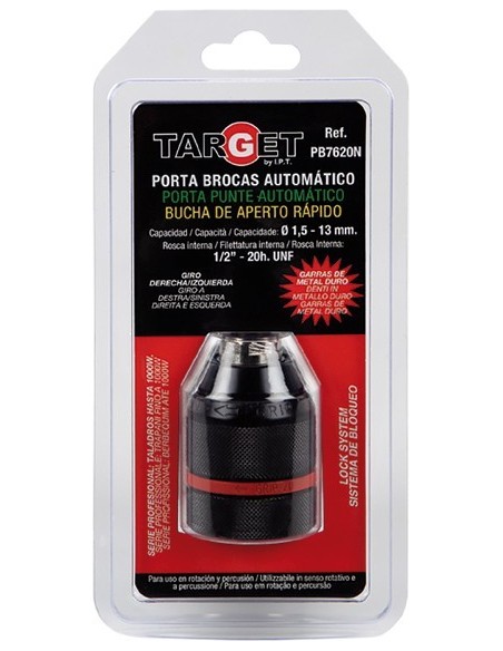 Portabrocas automatico metal 1/2-20/1-13 pb7620n bl de target