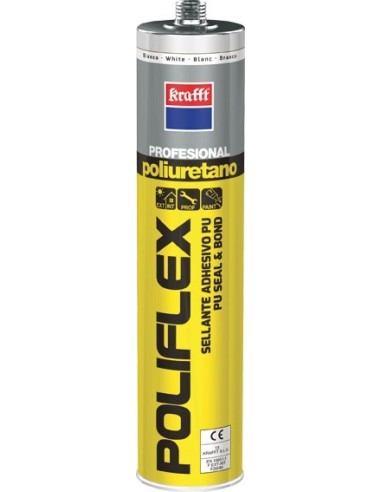 Masilla poliuretano poliflex 50013 gris 300ml de krafft caja de