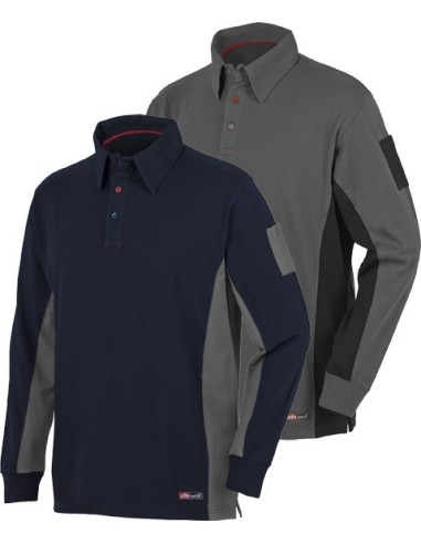 Polo stretch m/larga gris/negro 8173 t-l de starter