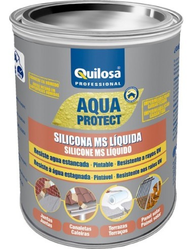 Silicona ms liquida 3061 1kg gris de quilosa caja de 6 unidades