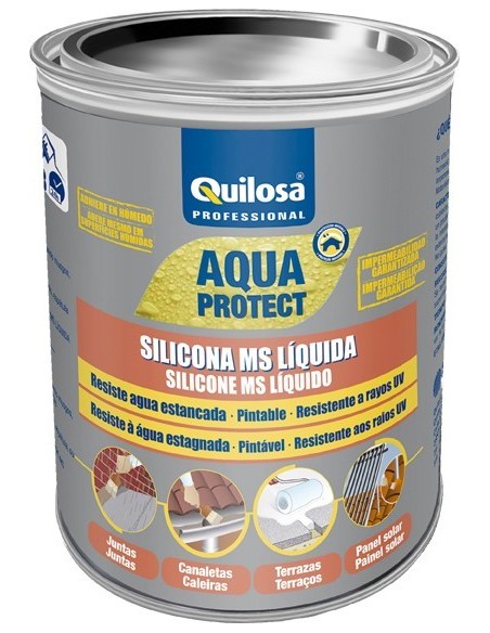 Silicona ms liquida 3061 1kg gris de quilosa caja de 6 unidades