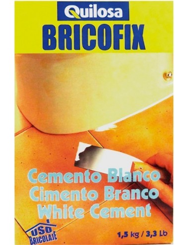 Bricofix cemento 88138-1,5kg. blanco de quilosa caja de 10