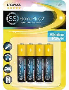 Pila alkalina homepluss lr03(aaa) bl(4) de marca caja de 10